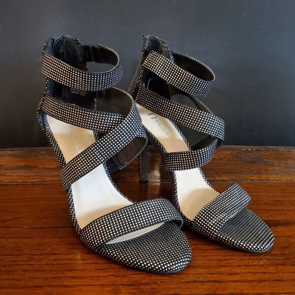 N for Nicole Miller SINDY Black Rhinestone Strappy Heels - Picture 4 of 9